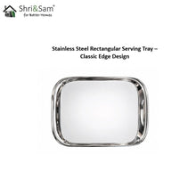 Stainless Steel Rectangular Serving Tray – Classic Edge Design