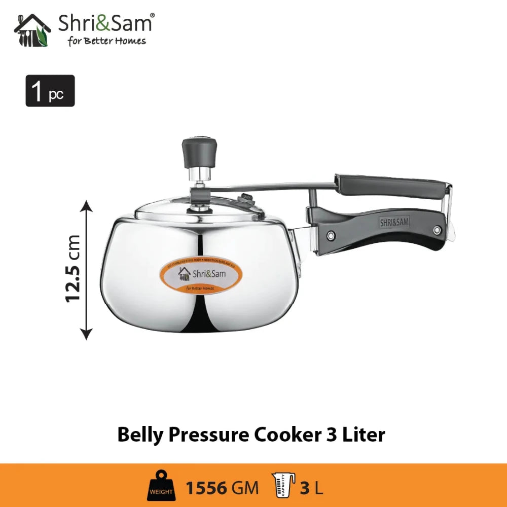 Stainless Steel Triply Bharat Belly Pressure Cooker