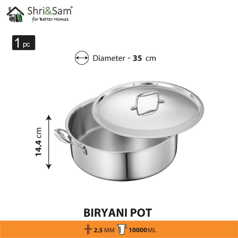 Stainless Steel Triply Bharat Biryani Pot with Lid