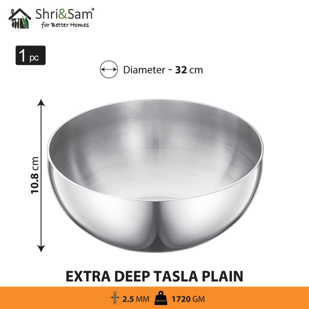 Stainless Steel Triply Bharat Extra Deep Tasla