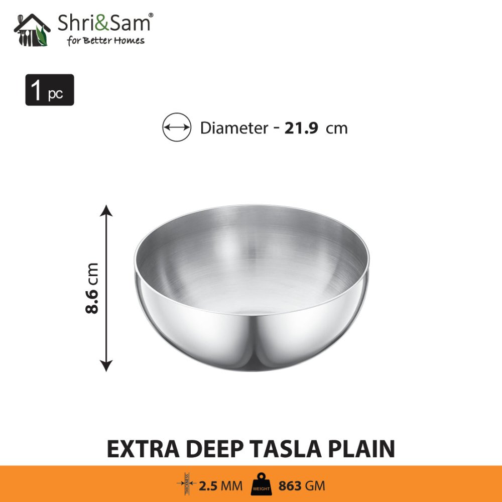 Stainless Steel Triply Bharat Extra Deep Tasla