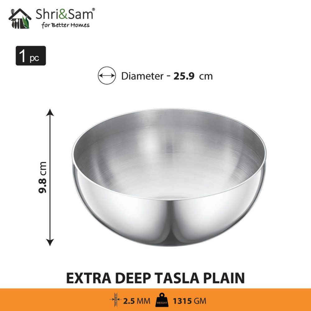 Stainless Steel Triply Bharat Extra Deep Tasla