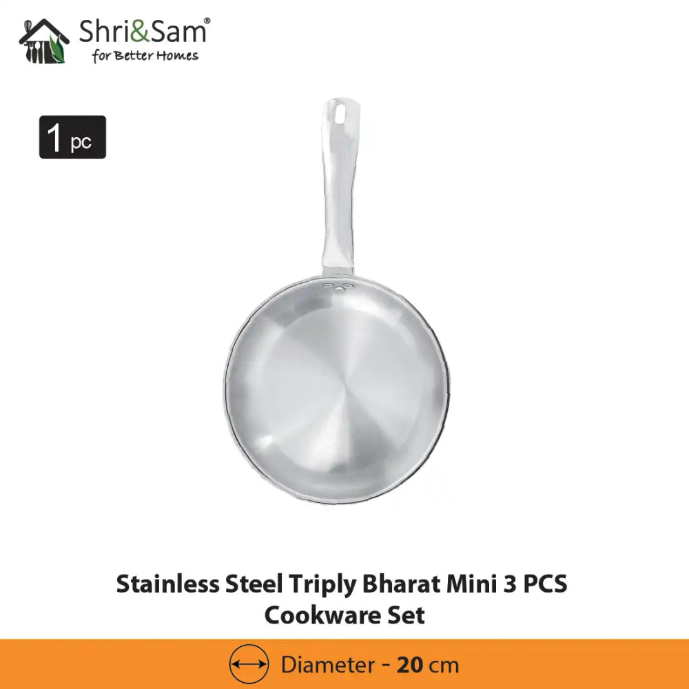 Stainless Steel Triply Bharat Mini 3 PCS Cookware Set