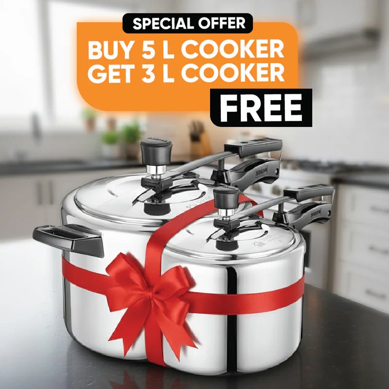 Triply Stainless Steel Bharat Cooker Set – 5 Litre & 3 Litre Combo