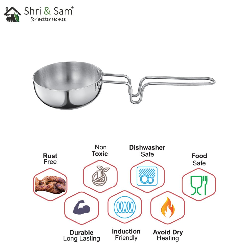 Stainless Steel Triply Tadka Pan