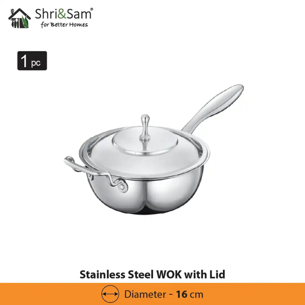 Stainless Steel WOK with Lid