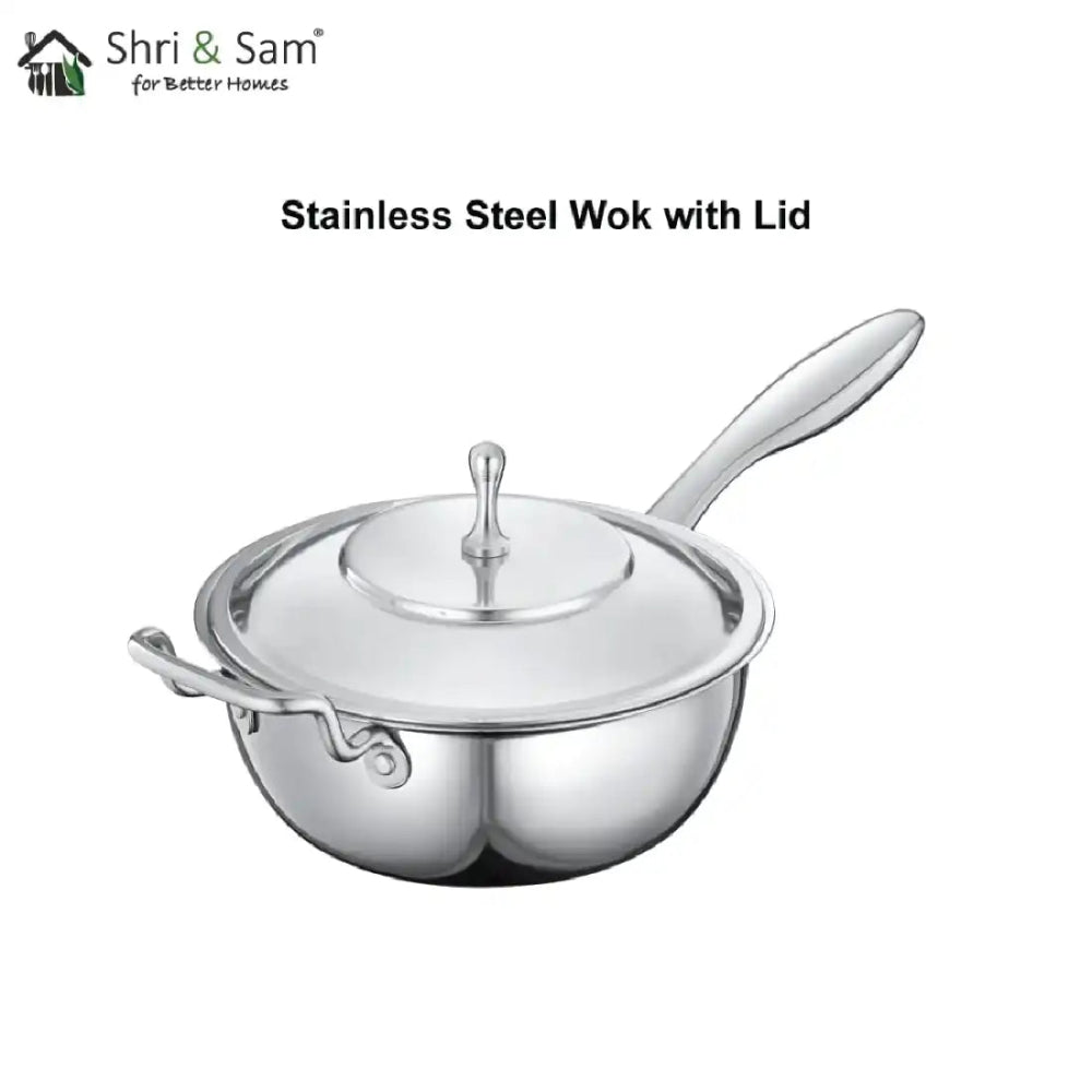 Stainless Steel WOK with Lid