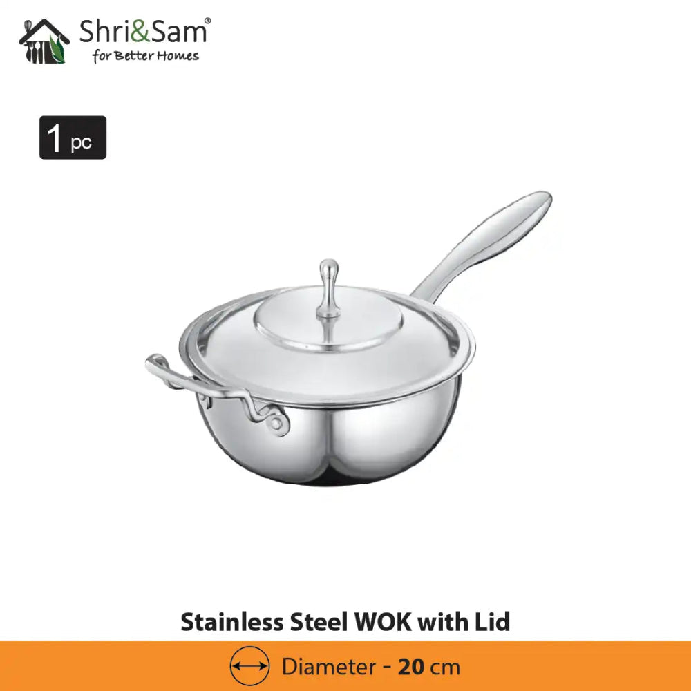 Stainless Steel WOK with Lid