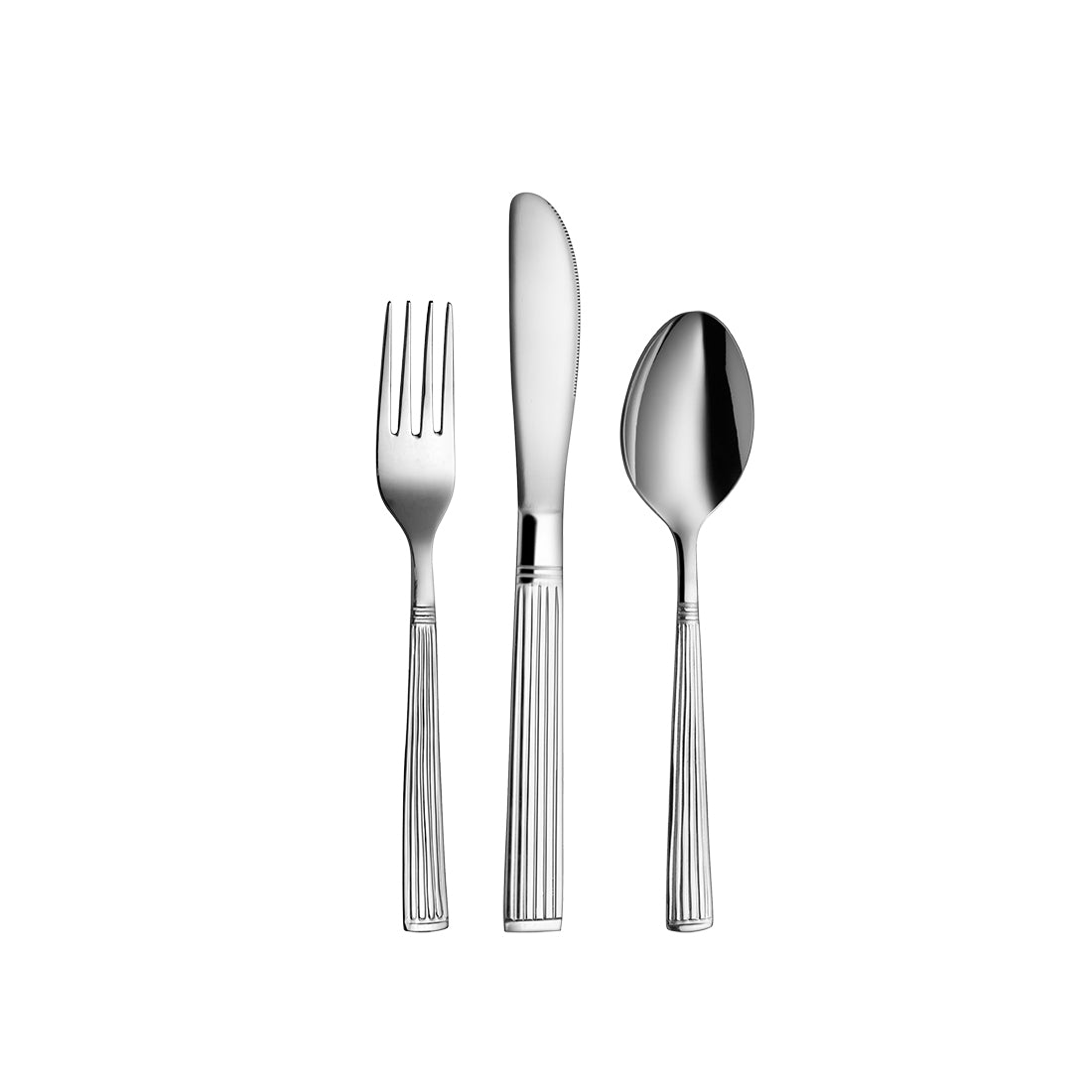 Jagdamba Cutlery Pvt Ltd. Cutlery 18 PCS Cutlery set- New Stribes (6 PCS Dinner Spoon, 6 PCS Dinner Fork and 6 PCS Dinner Knife)