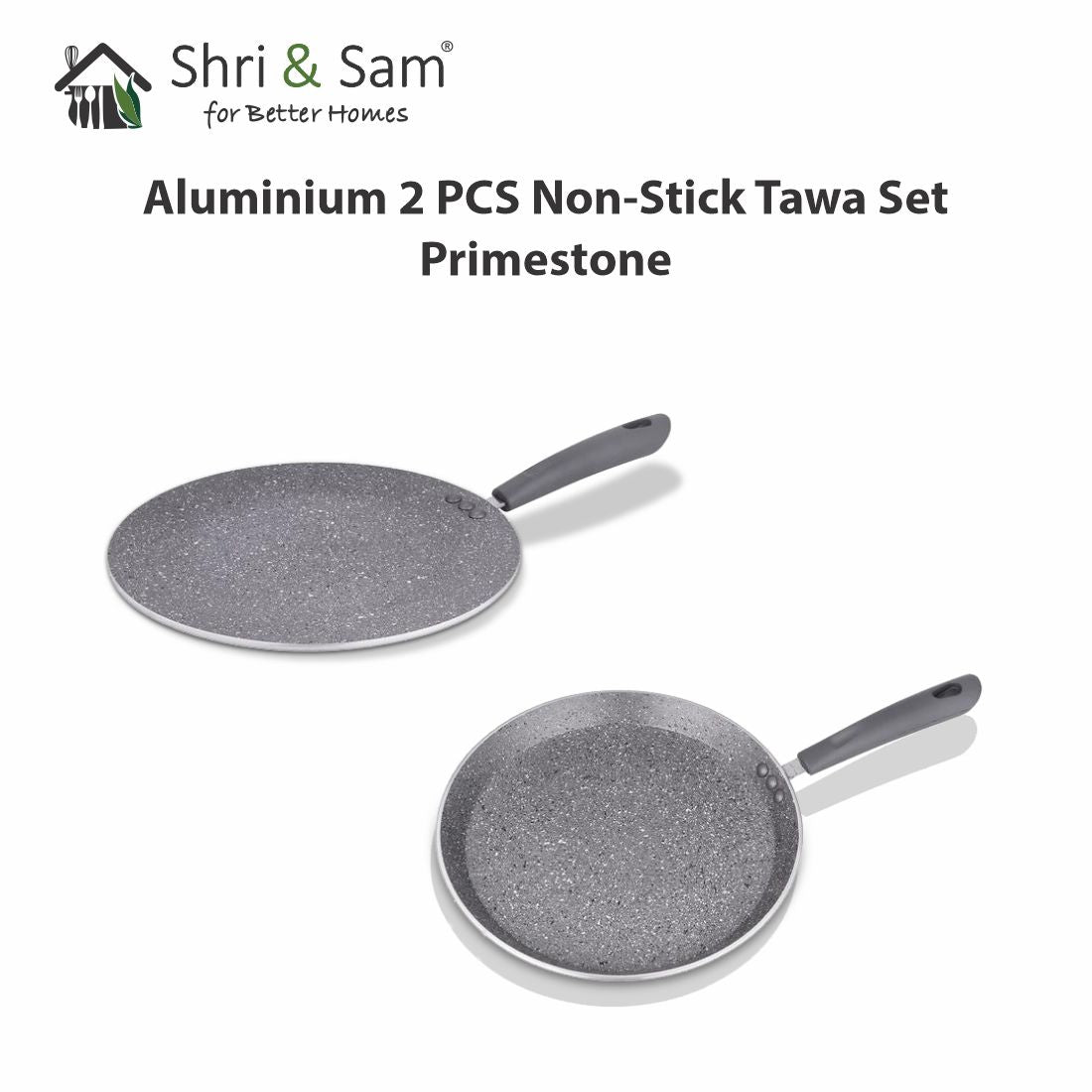 Aluminium 2 PCS Non-Stick Tawa Set Primestone