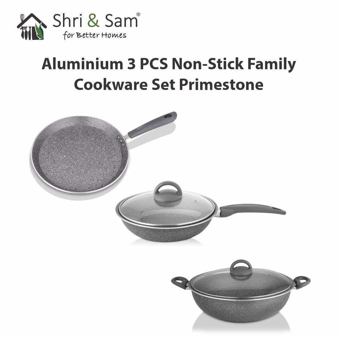 Aluminium 3 PCS Non-Stick FAMILY Cookware Set Primestone