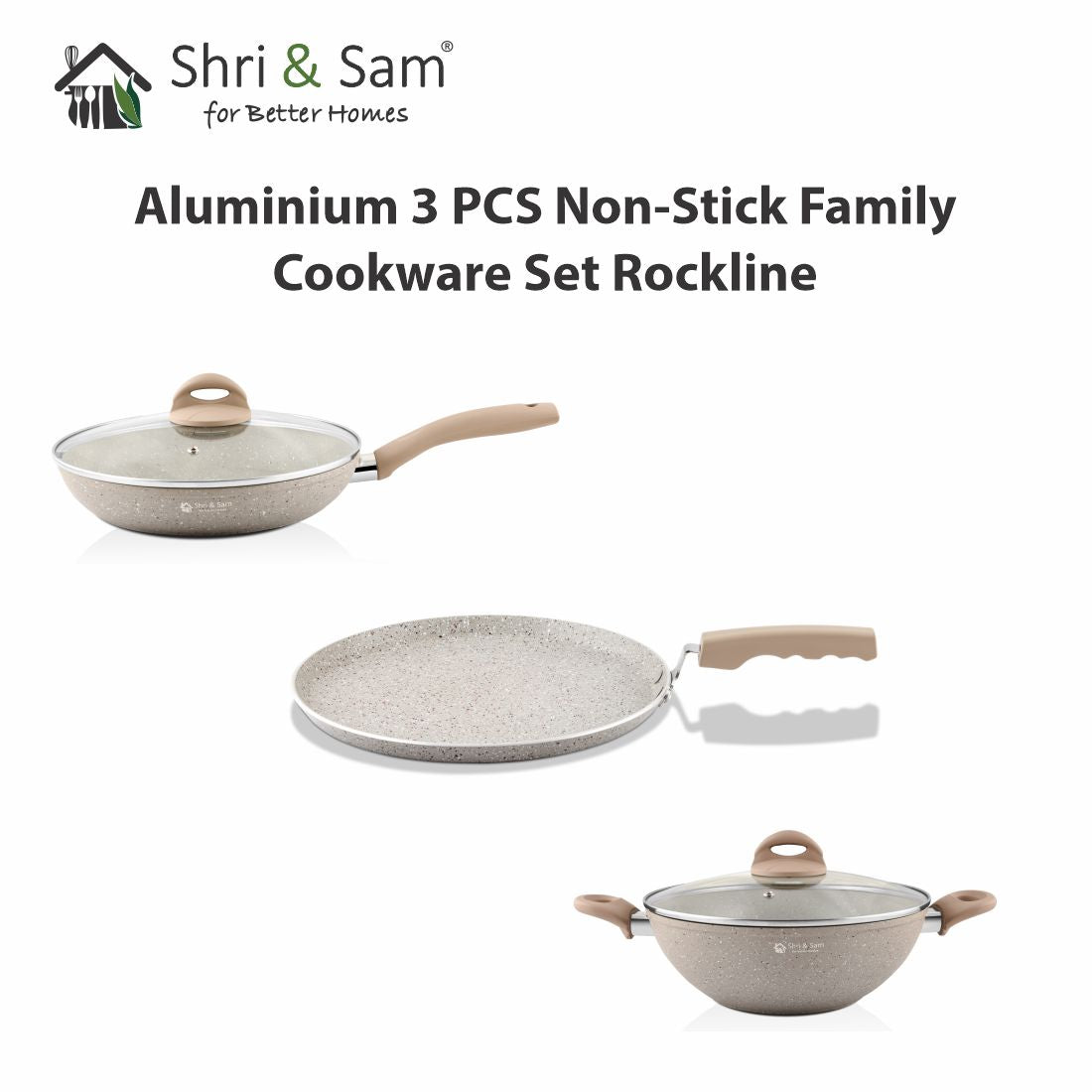 Aluminium 3 PCS Non-Stick FAMILY Cookware Set Rockline