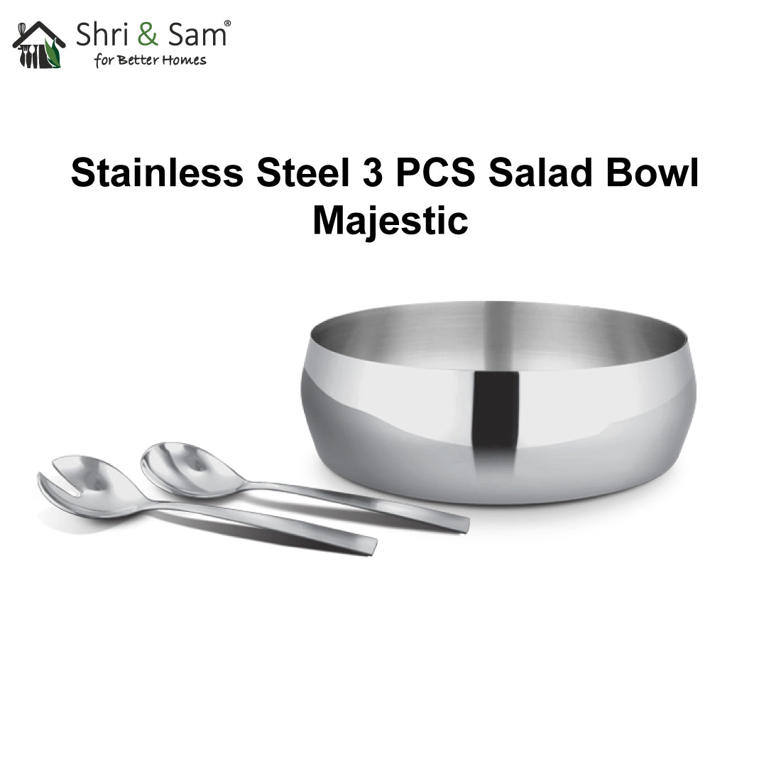 Stainless Steel 3 PCS Salad Bowl Majestic