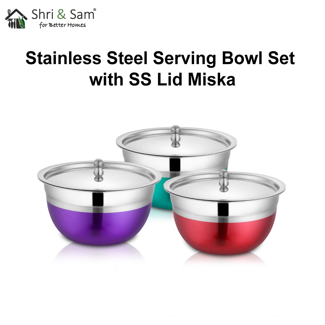 Stainless Steel Serving Bowl Set with SS Lid Miska