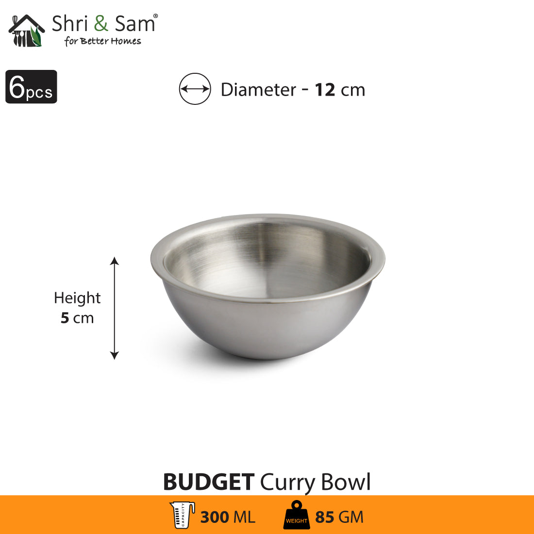 Stainless Steel 6 PCS Curry Bowl Budget