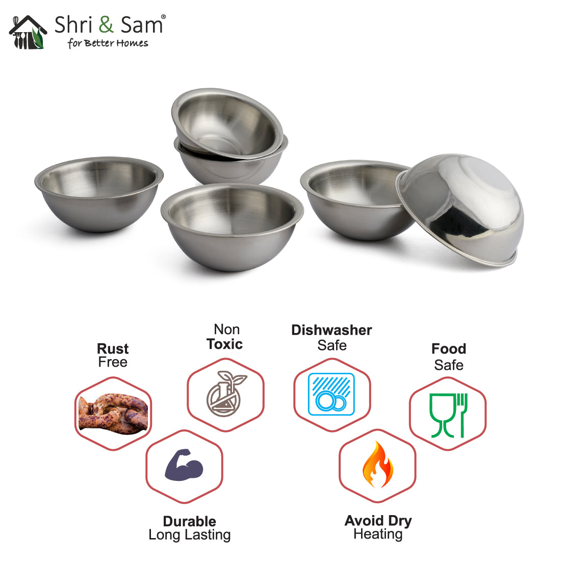 Stainless Steel 6 PCS Curry Bowl Budget