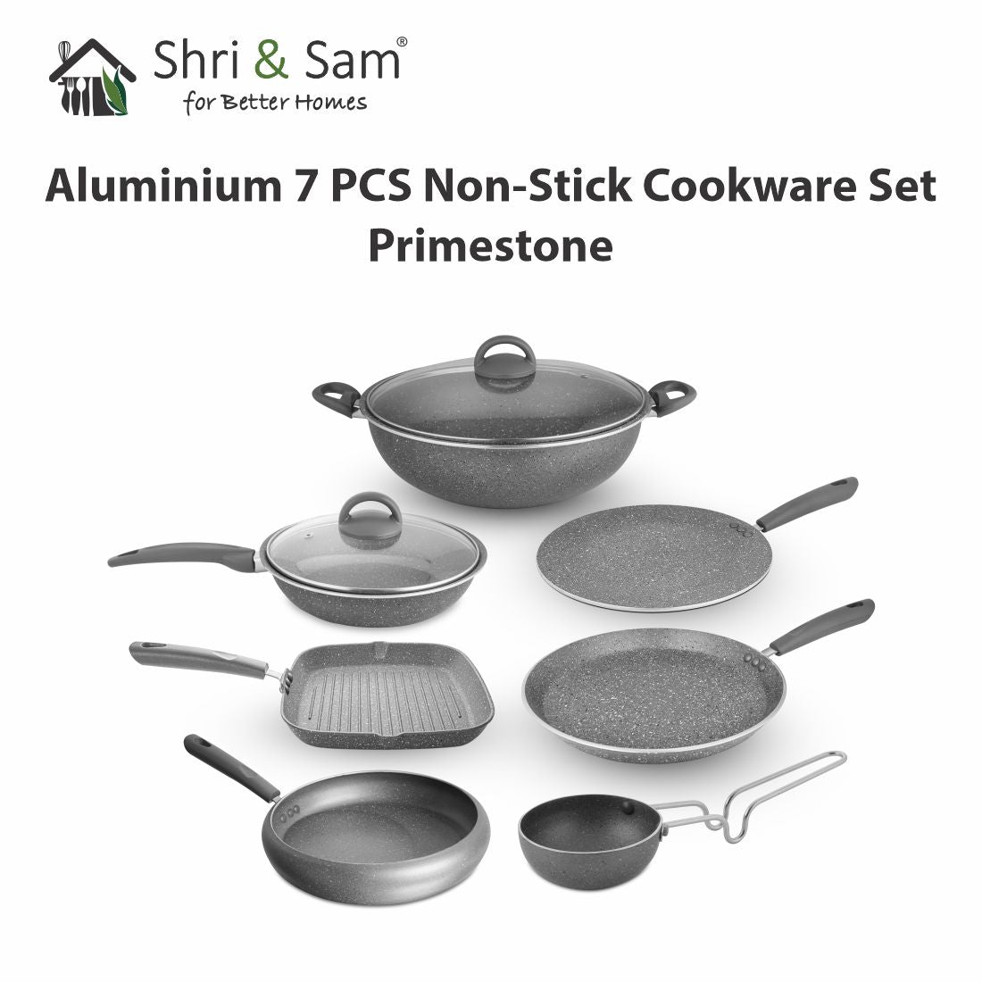 Aluminium 7 PCS Non-Stick Cookware Set Primestone