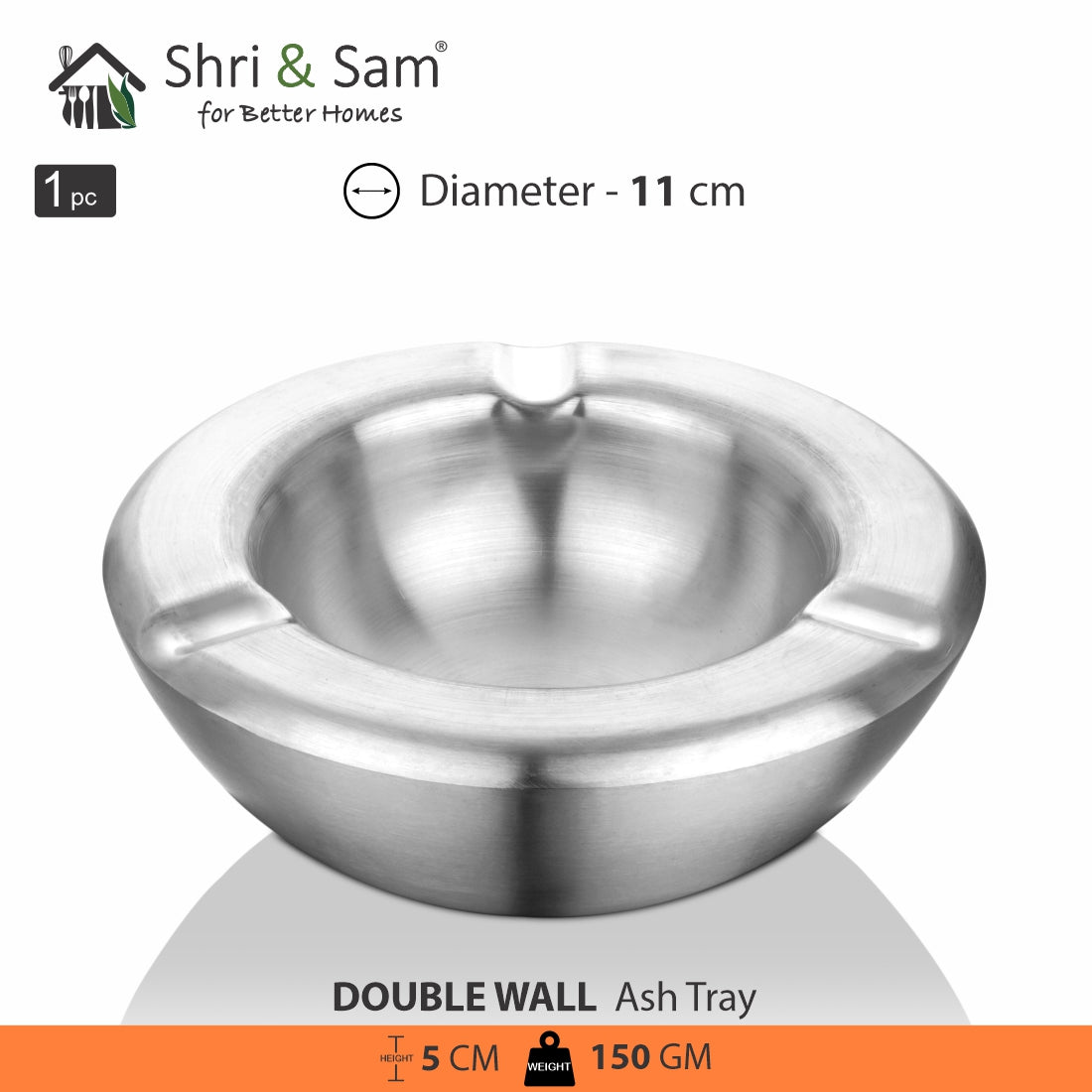 Stainless Steel Double Wall Ashtray