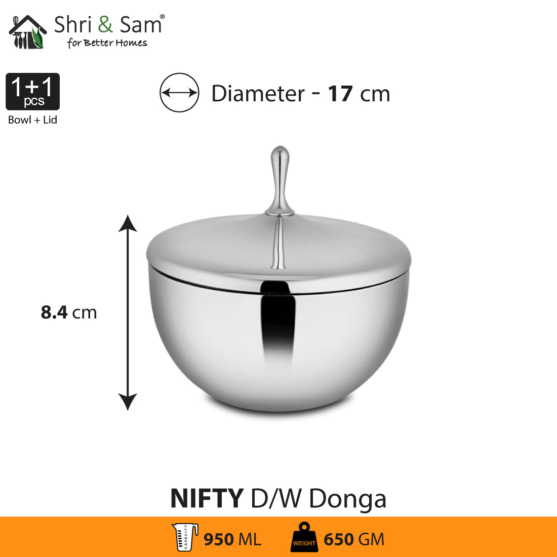 Stainless Steel Double Wall Donga - Nifty