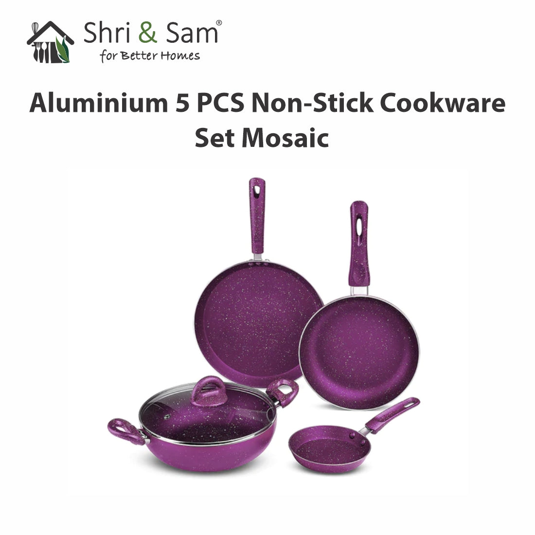Aluminium 5 PCS Non-Stick Cookware Set Mosaic