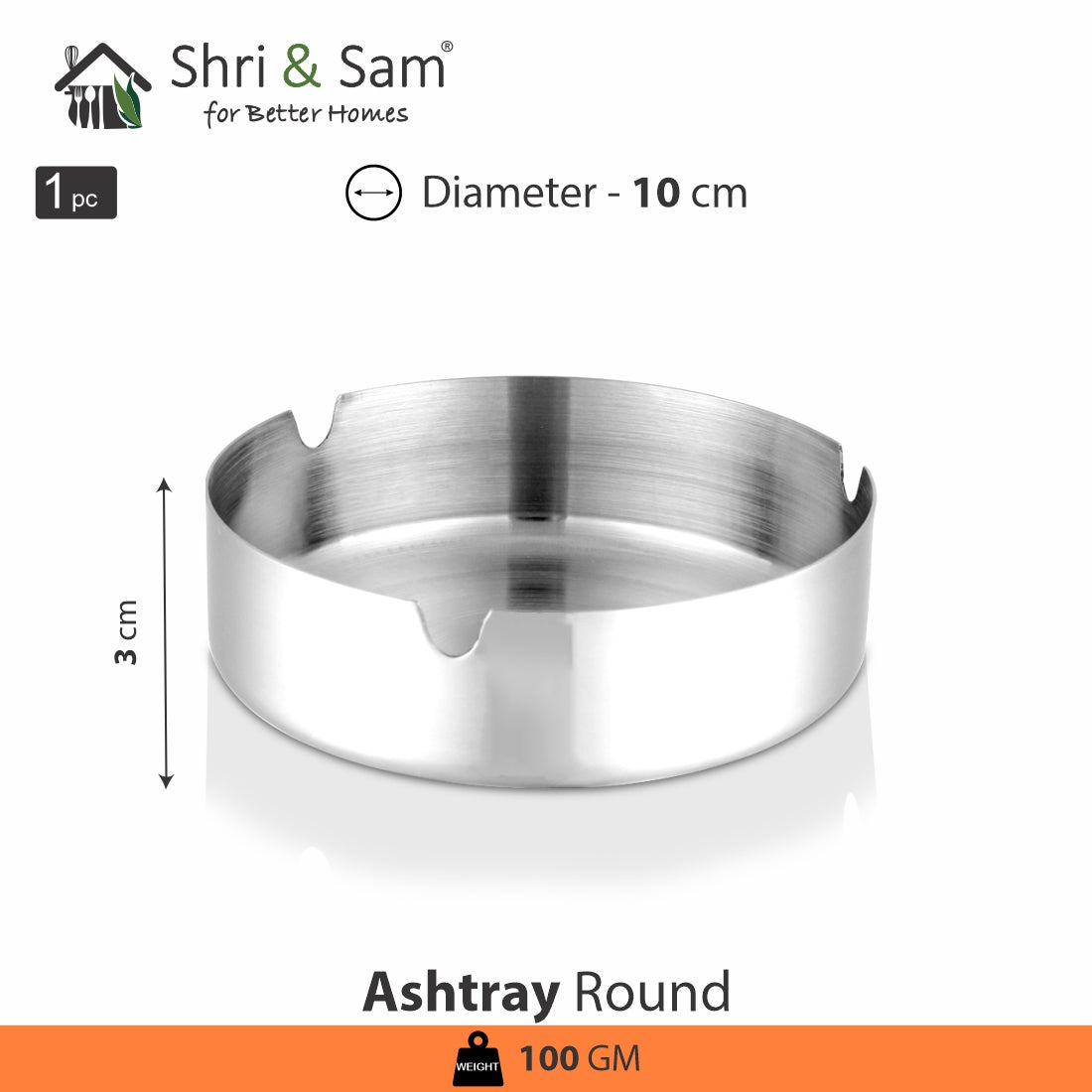 Stainless Steel Round Ashtray