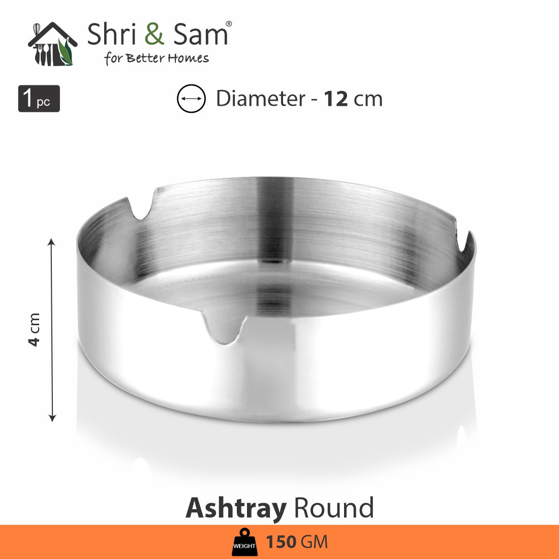 Stainless Steel Round Ashtray