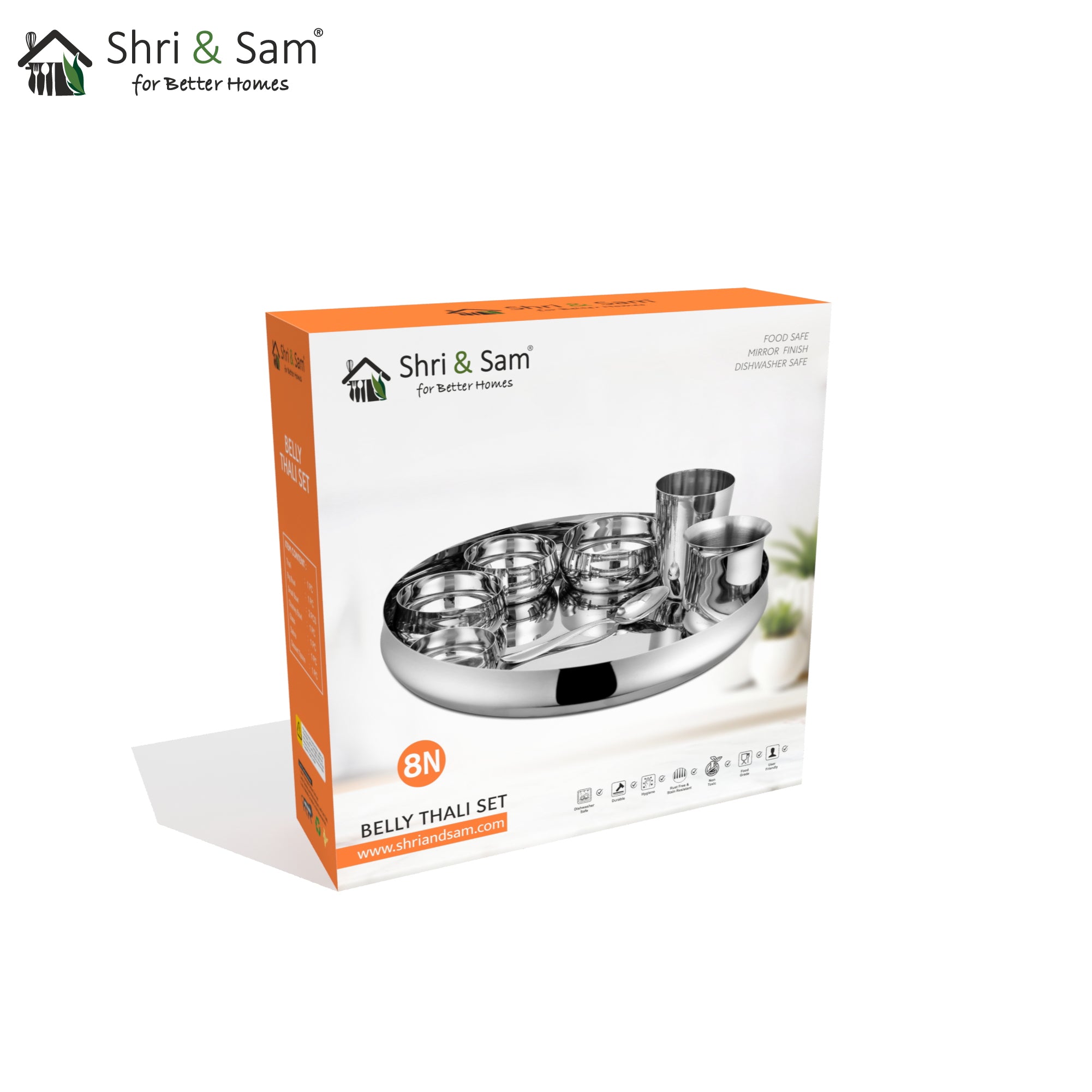 Stainless Steel Thali Set Belly