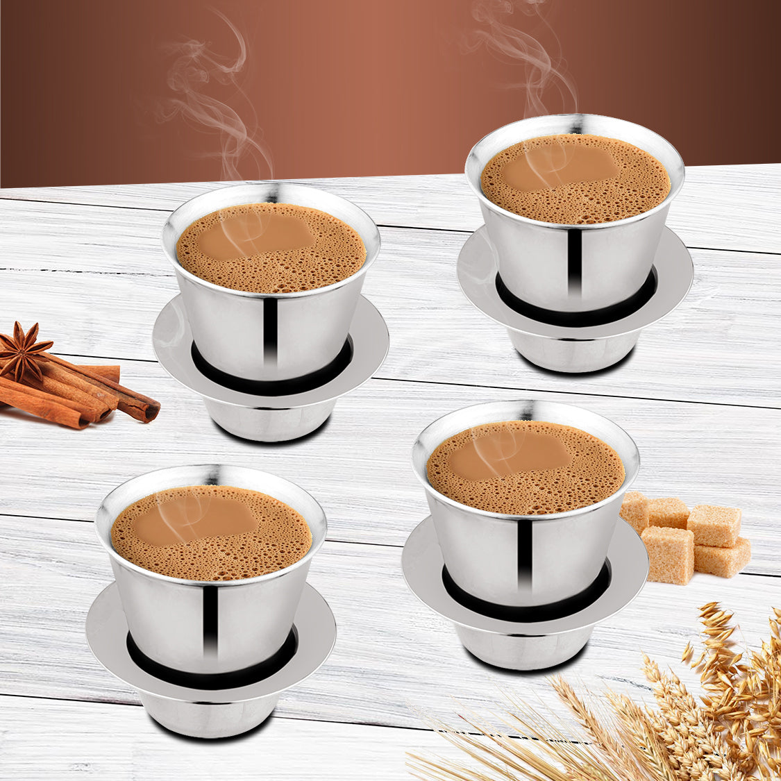 Stainless Steel 4 PCS Double Wall Coffee Dabra In Tumbler Congo