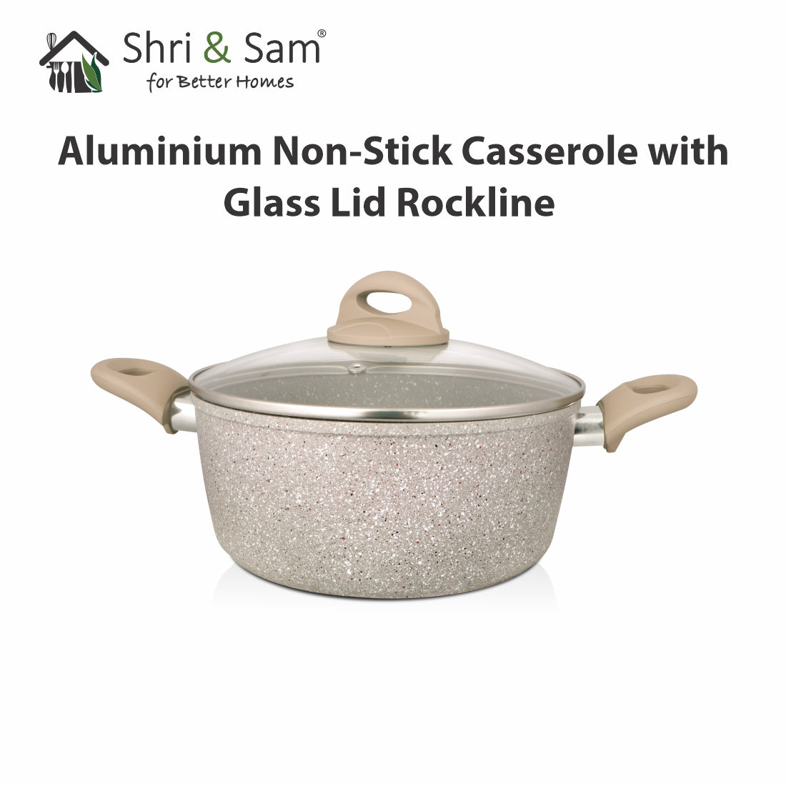 Aluminium Non-Stick Casserole with Glass Lid Rockline