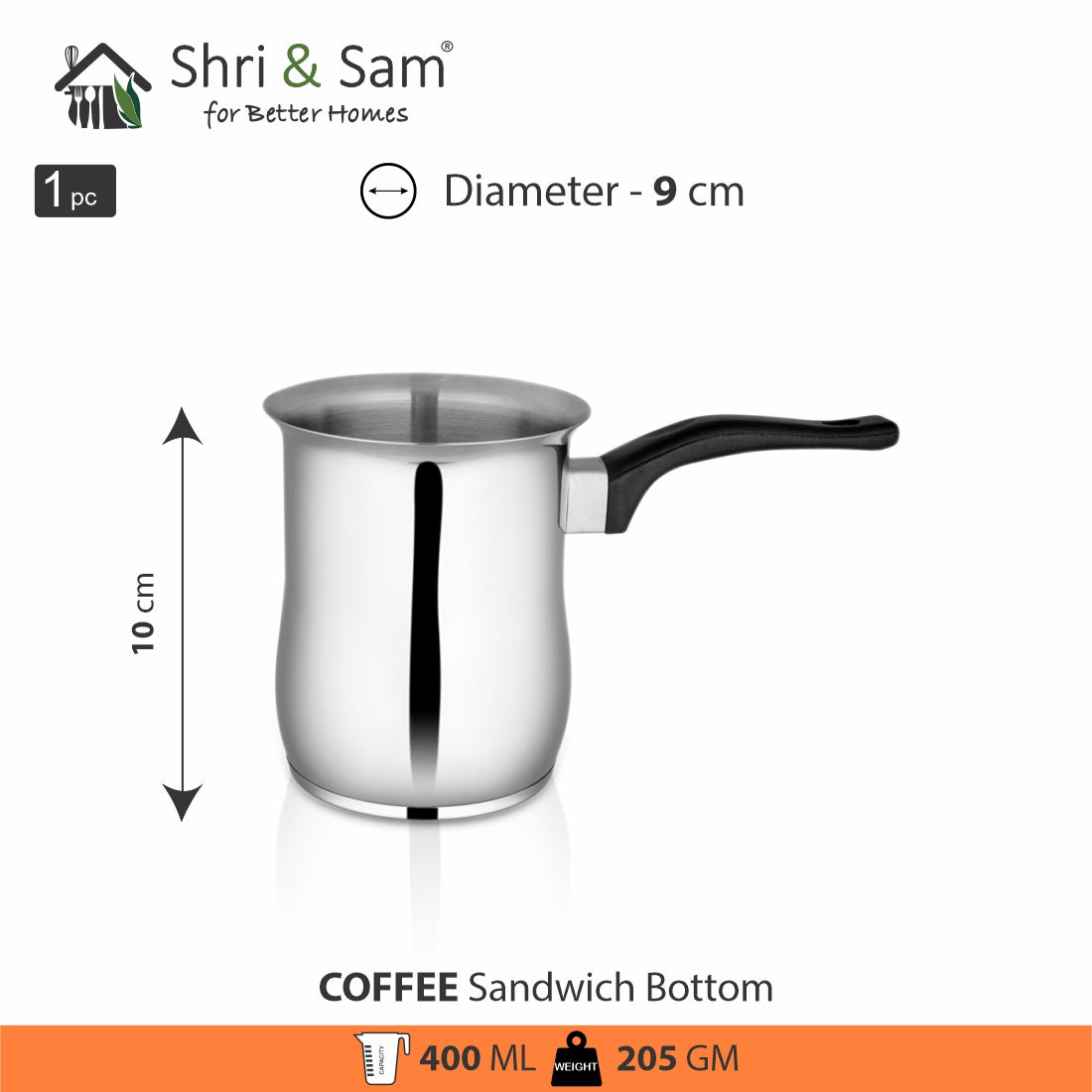 Stainless Steel Coffee Warmer with Sandwich Bottom