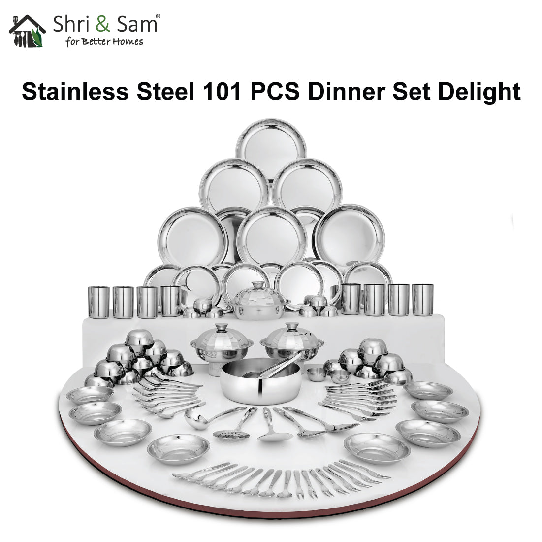 Stainless Steel 101 PCS Dinner set (8 People) Delight