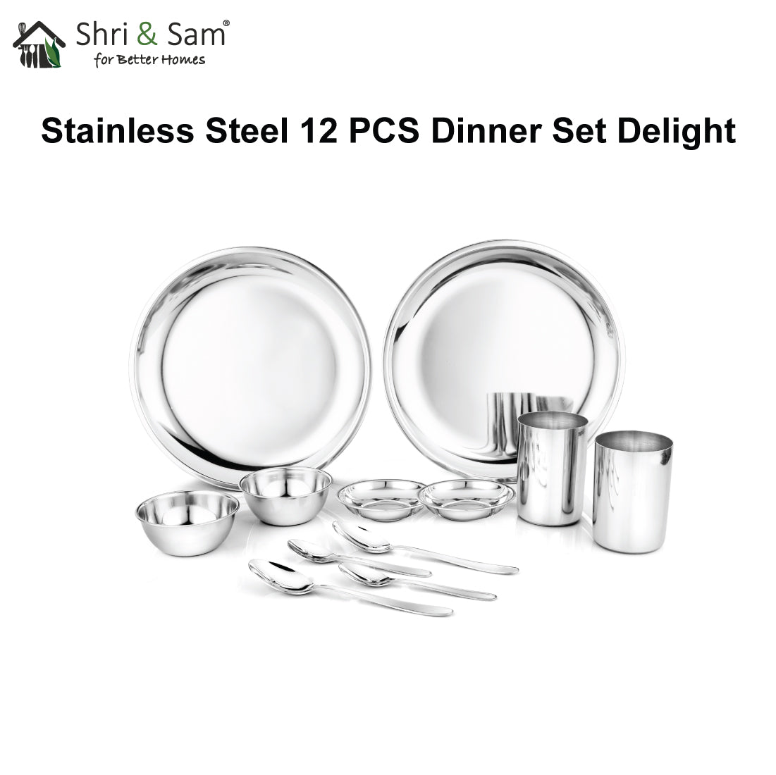 Stainless Steel 12 PCS Dinner Set (2 People) Delight