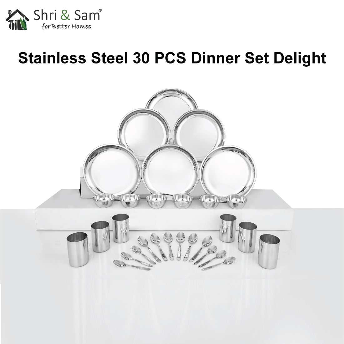 Stainless Steel 30 PCS Dinner set (6 People) Delight