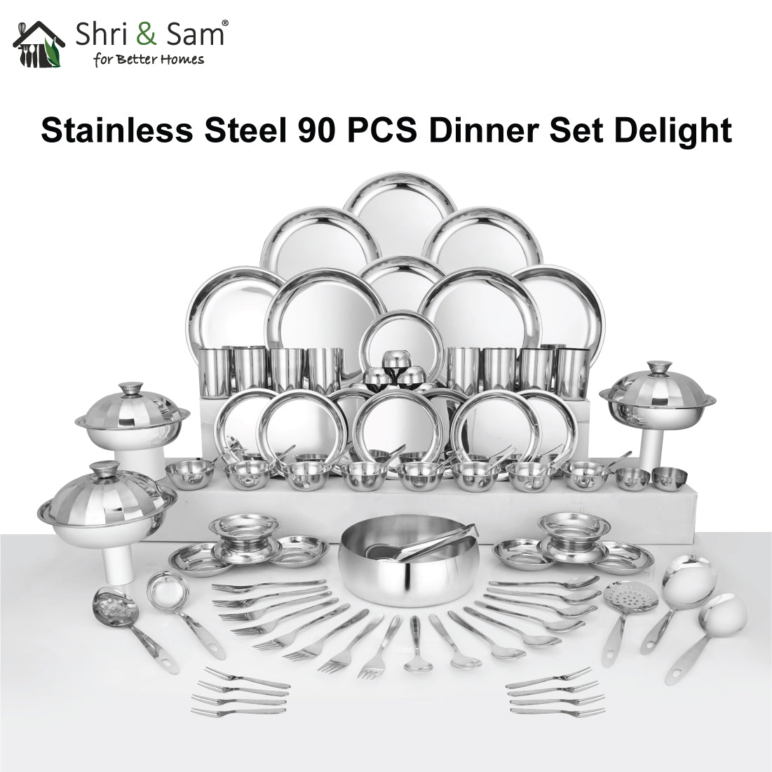Stainless Steel 90 PCS Dinner set (8 People) Delight