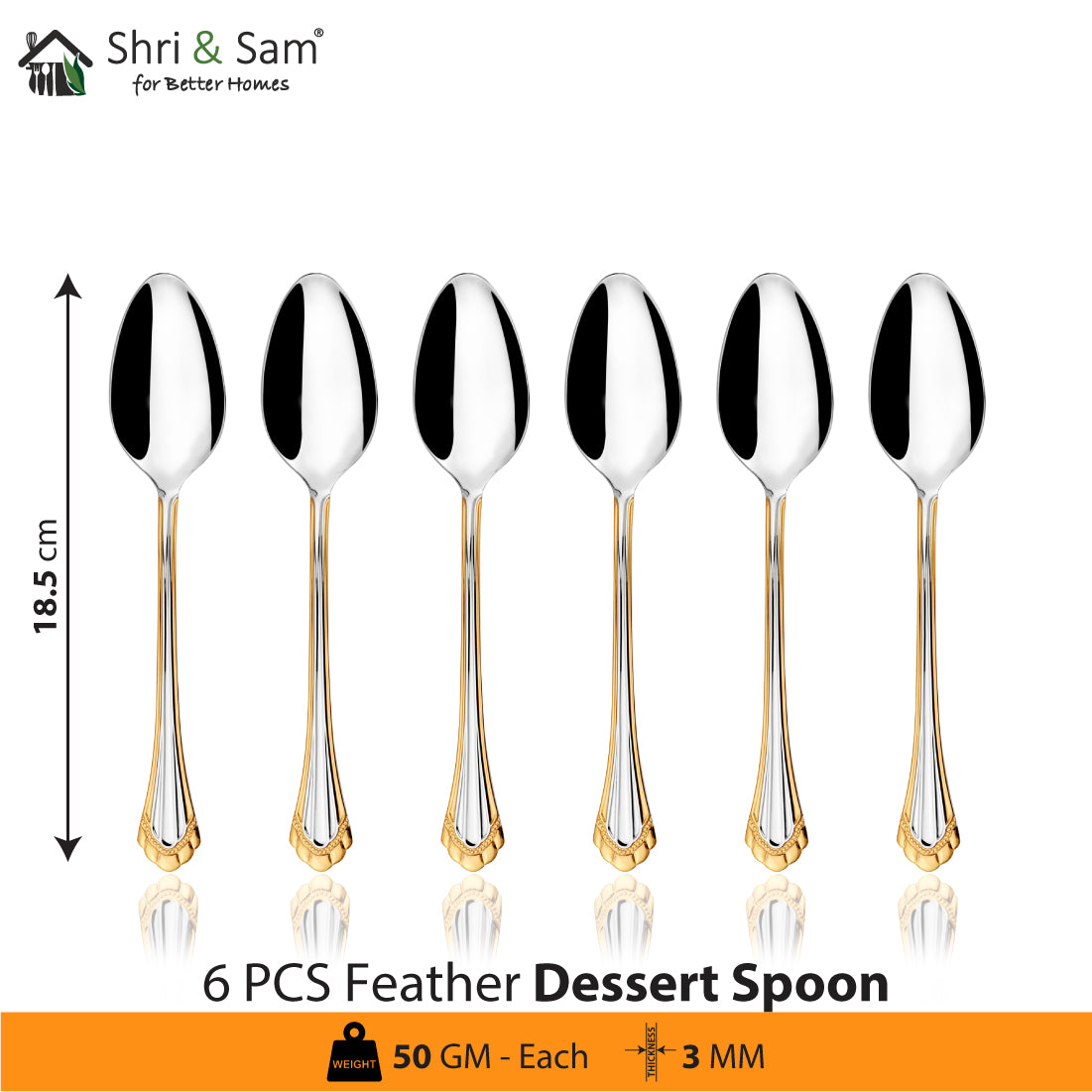 Stainless Steel 24 PCS Cutlery Set with Dessert Soup Spoon Feather