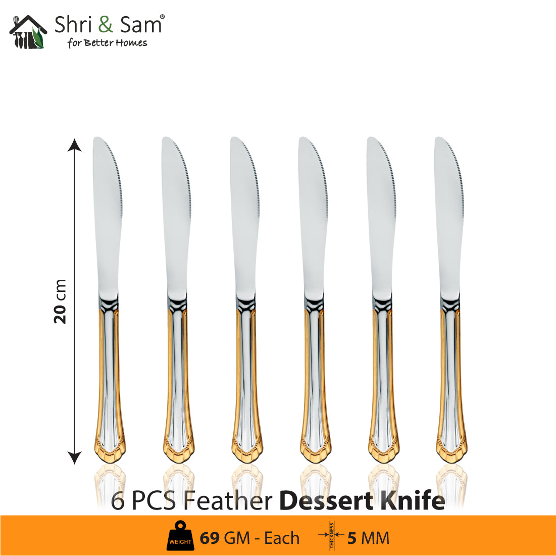 Stainless Steel 24 PCS Cutlery Set with Knife Feather