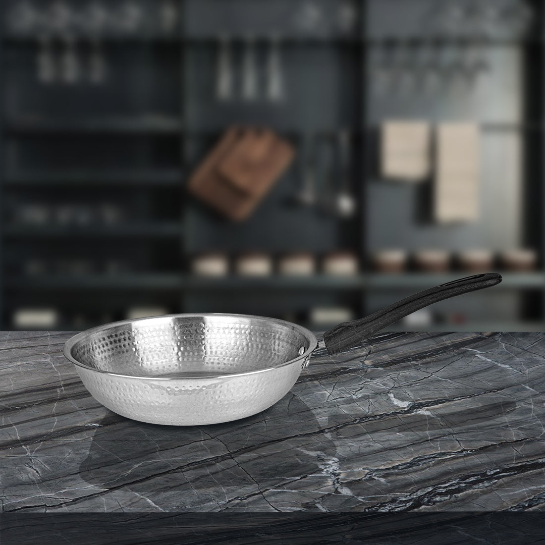 Stainless Steel Light Weight Hammered Fry Pan