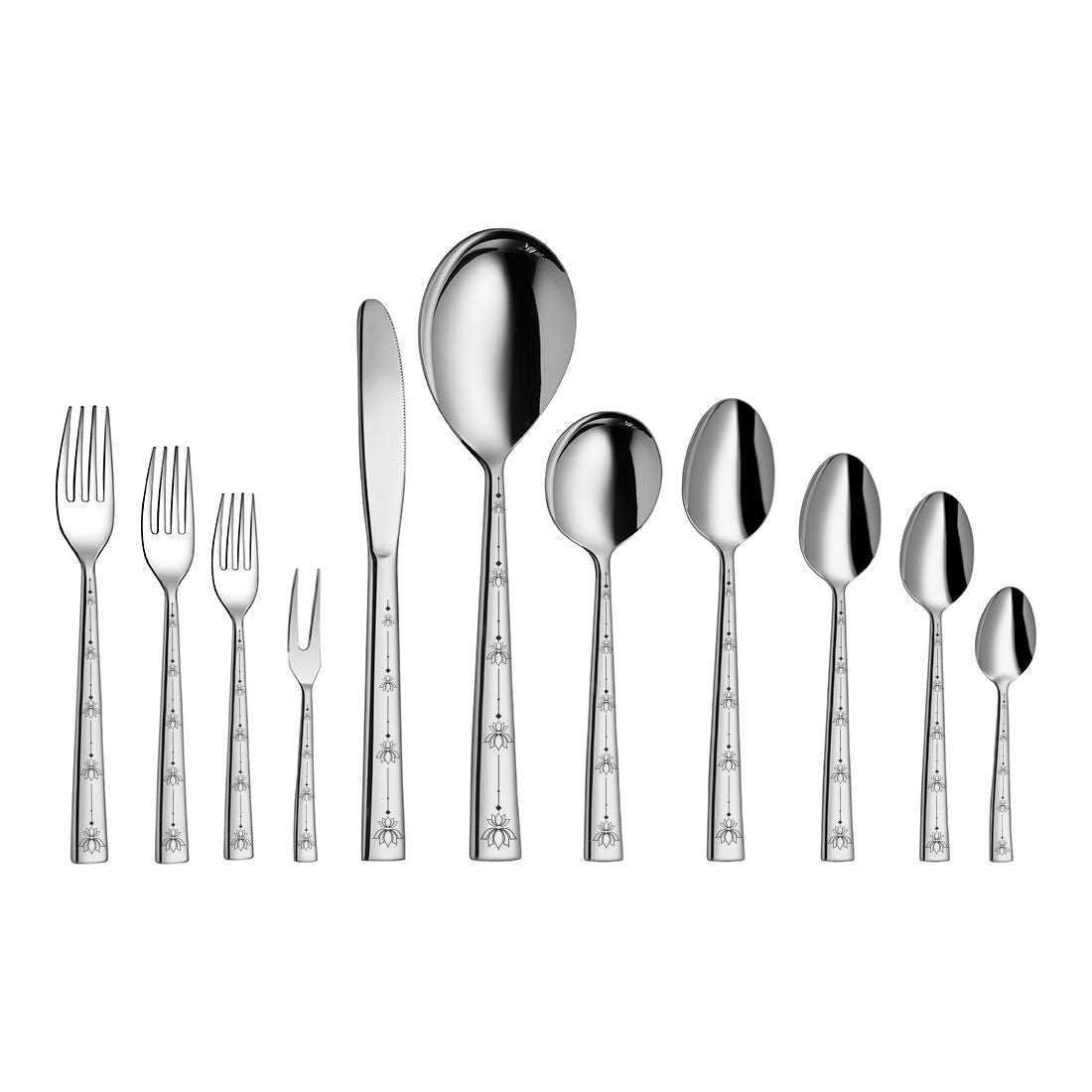 Stainless Steel Cutlery with Laser Lotus Plain