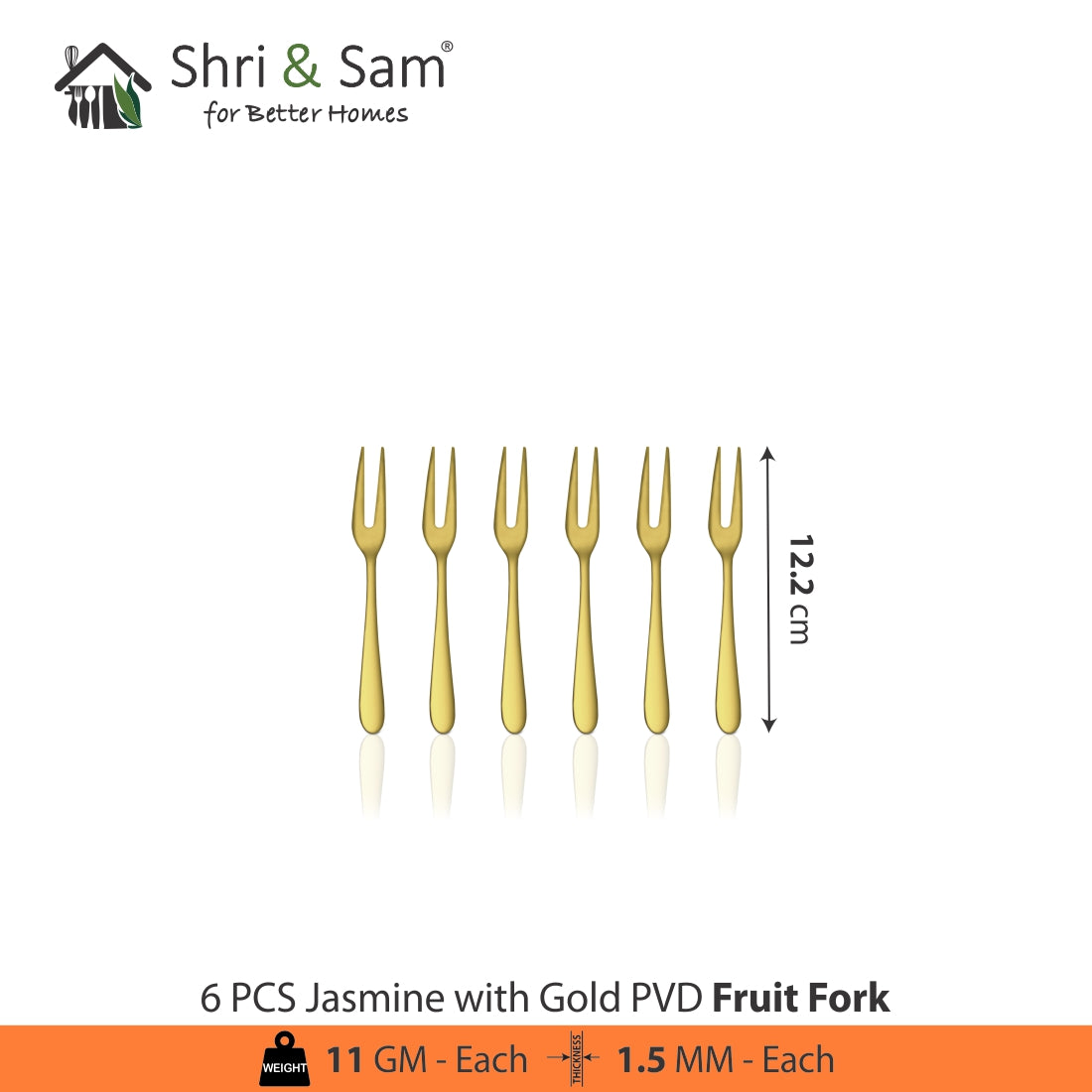 Stainless Steel Cutlery with Gold PVD Coating Jasmine