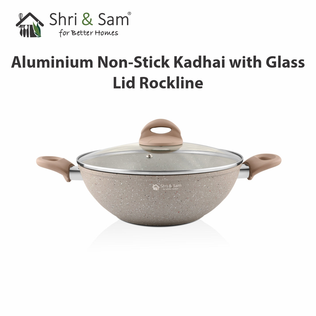 Aluminium Non-Stick Kadhai with Glass Lid Rockline