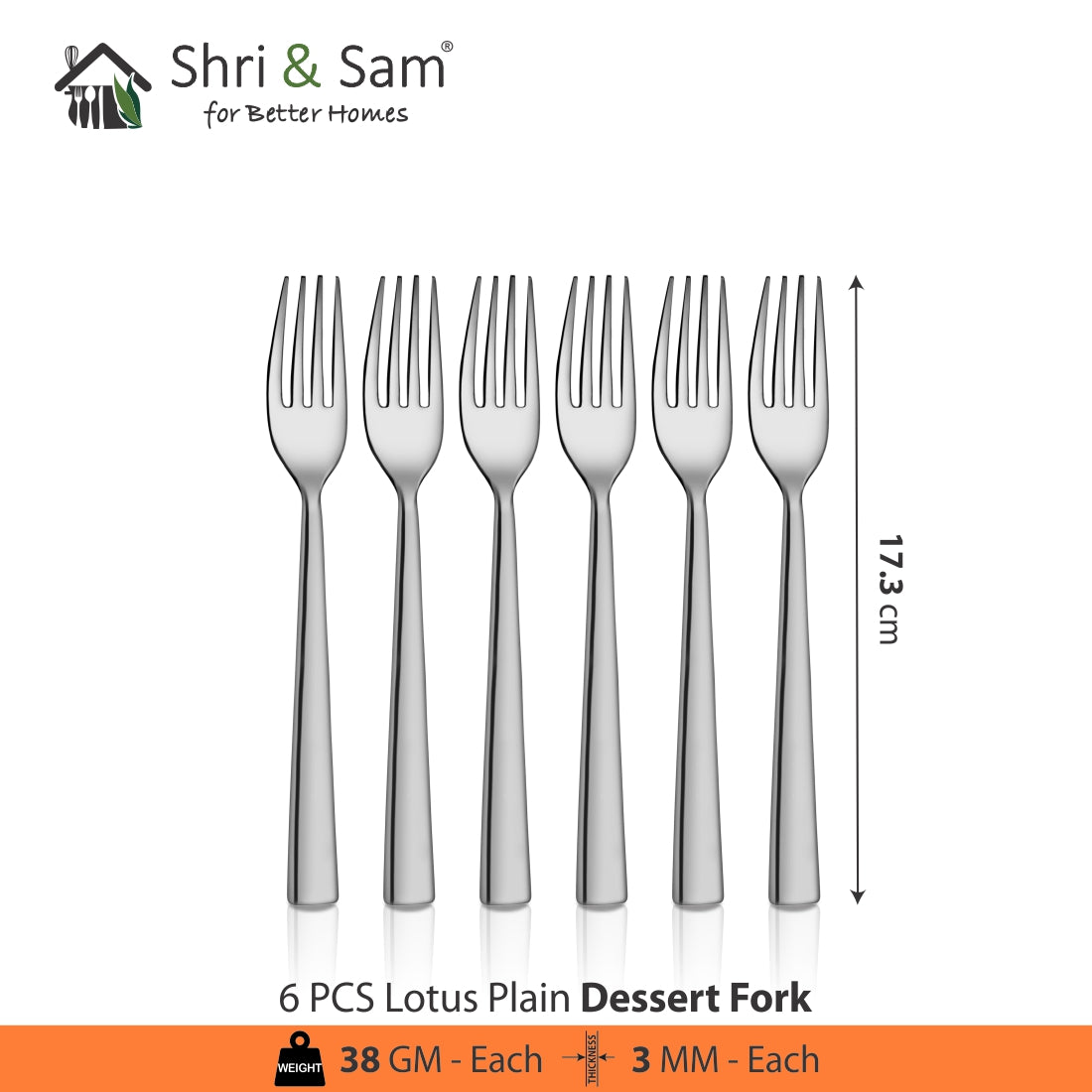 Jagdamba Cutlery Pvt Ltd. Cutlery 18 PCS Cutlery Set (without Fork) - Lotus Plain (6 PCS Snack Spoon, 6 PC Dinner Spoon, 6 PC Dinner Knife)