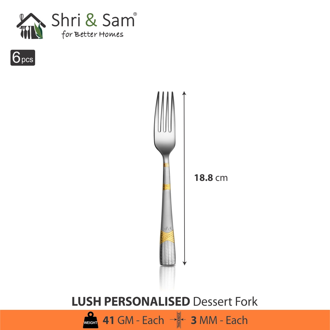 ShriandSam Cutlery Personalized 24 PCS Cutlery Set - Lush (Customized Name Initials)