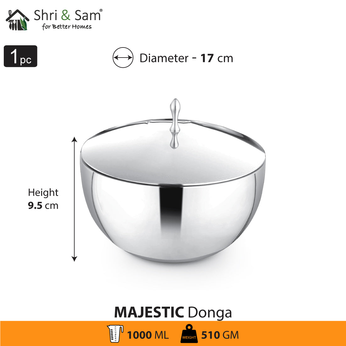 Stainless Steel Double Wall Donga Majestic