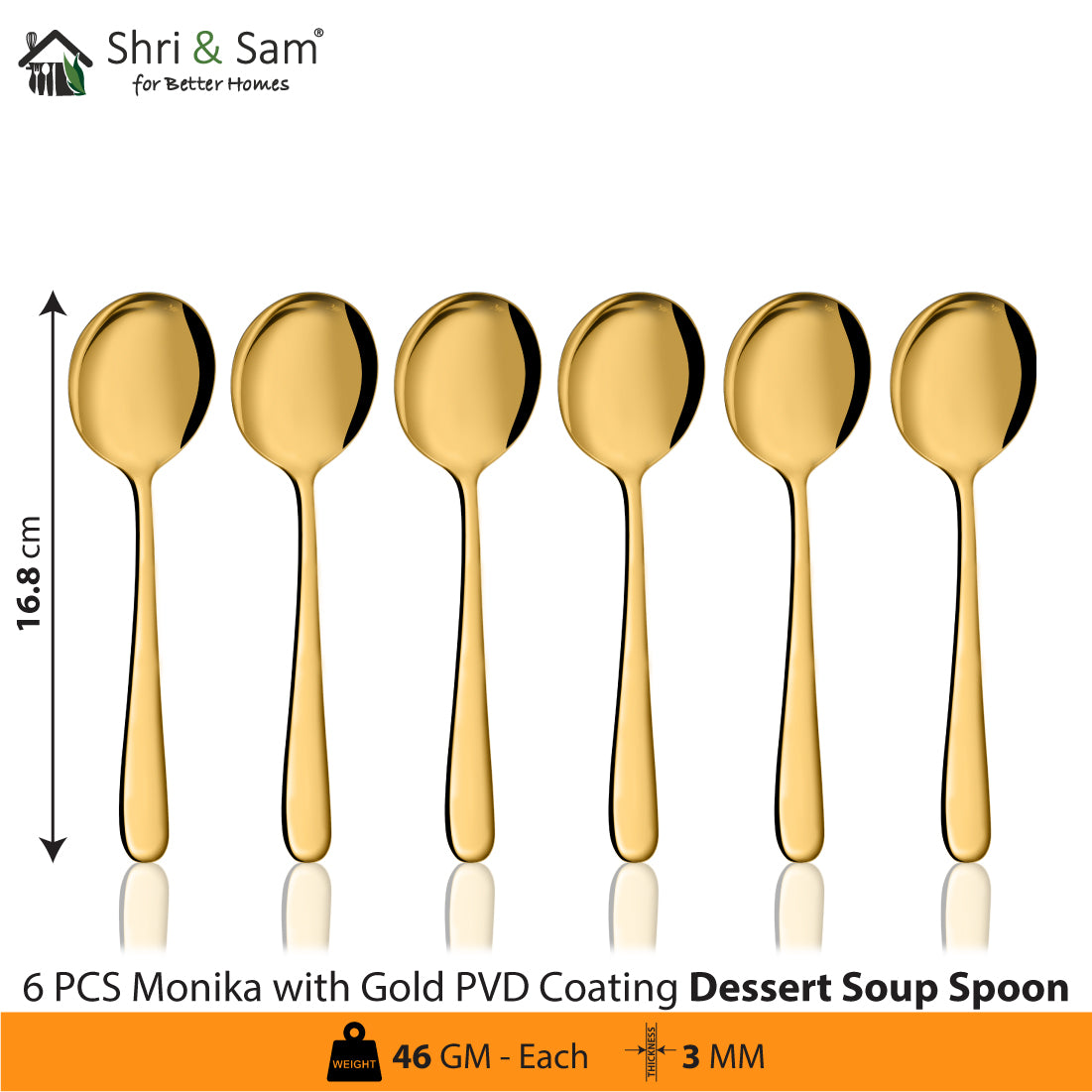 Stainless Steel Cutlery with Gold PVD Coating Monika