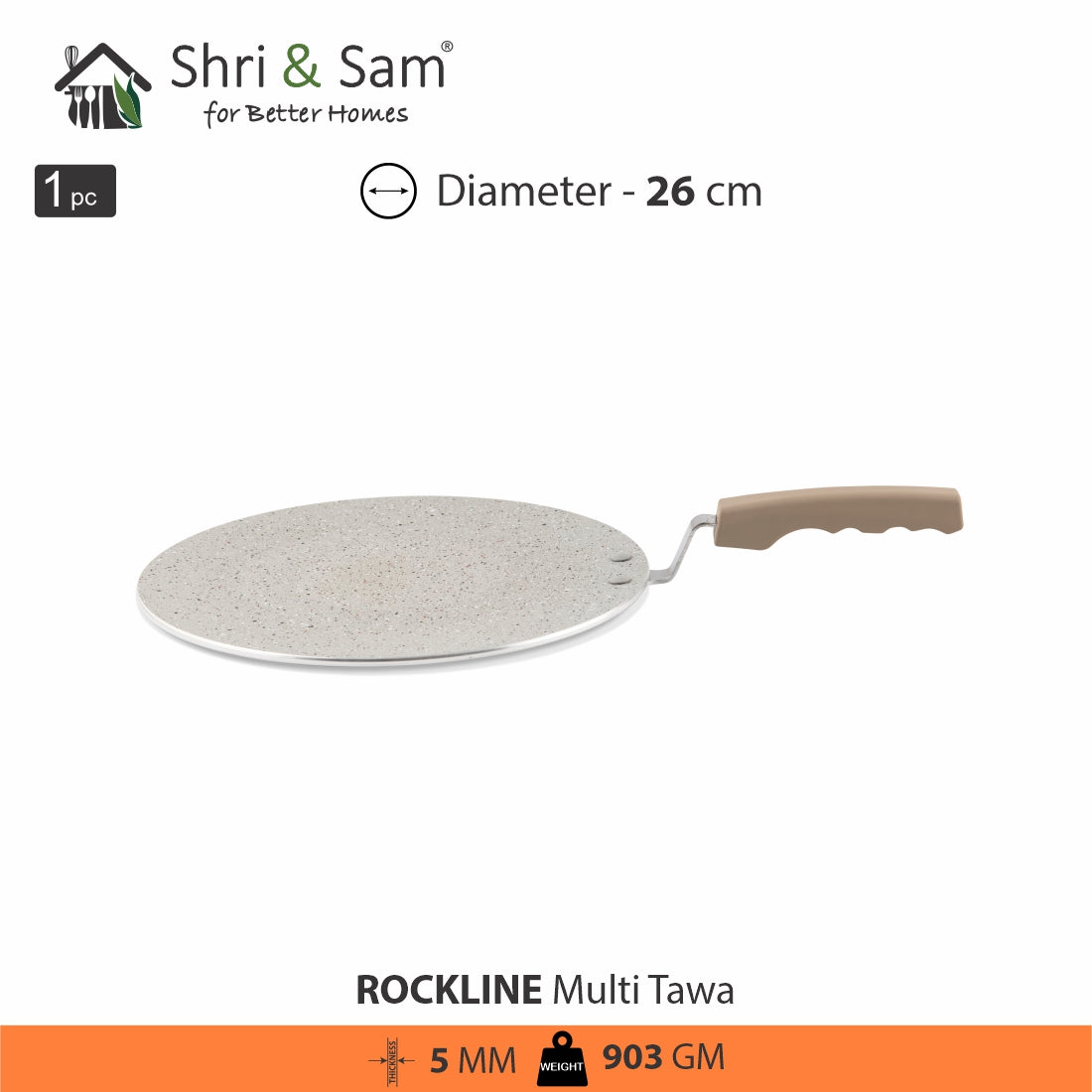 Aluminium Non-Stick Multi Tawa Rockline