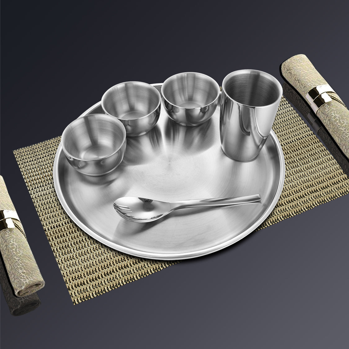 Stainless Steel Double Wall Thali Set Nikki