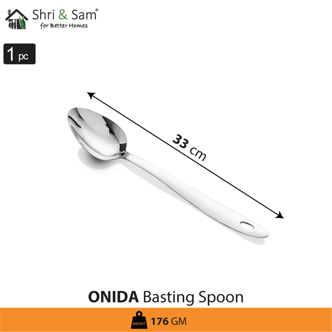 Stainless Steel Basting Spoon Solid Onida