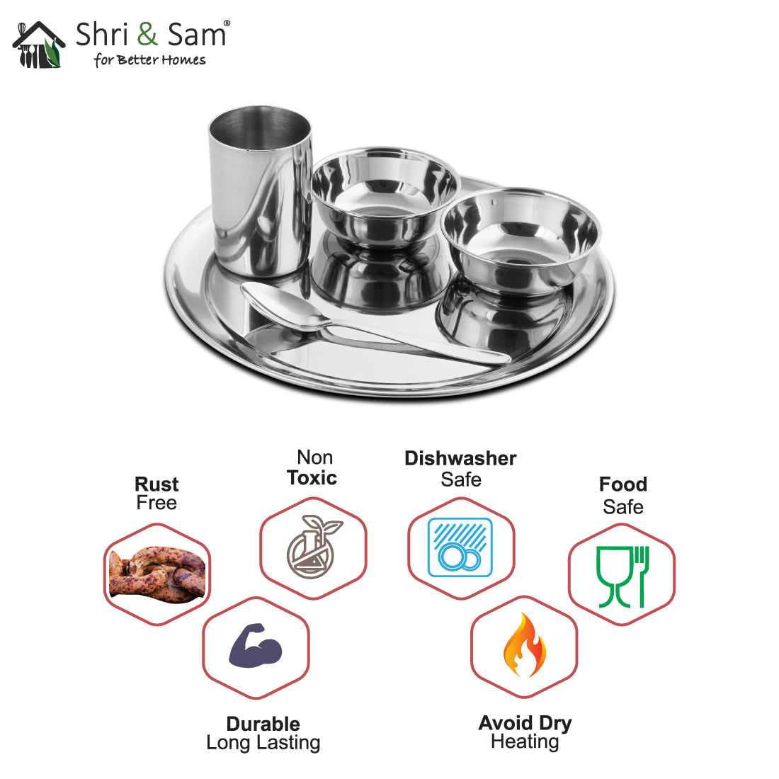 Stainless Steel Thali Set Premium