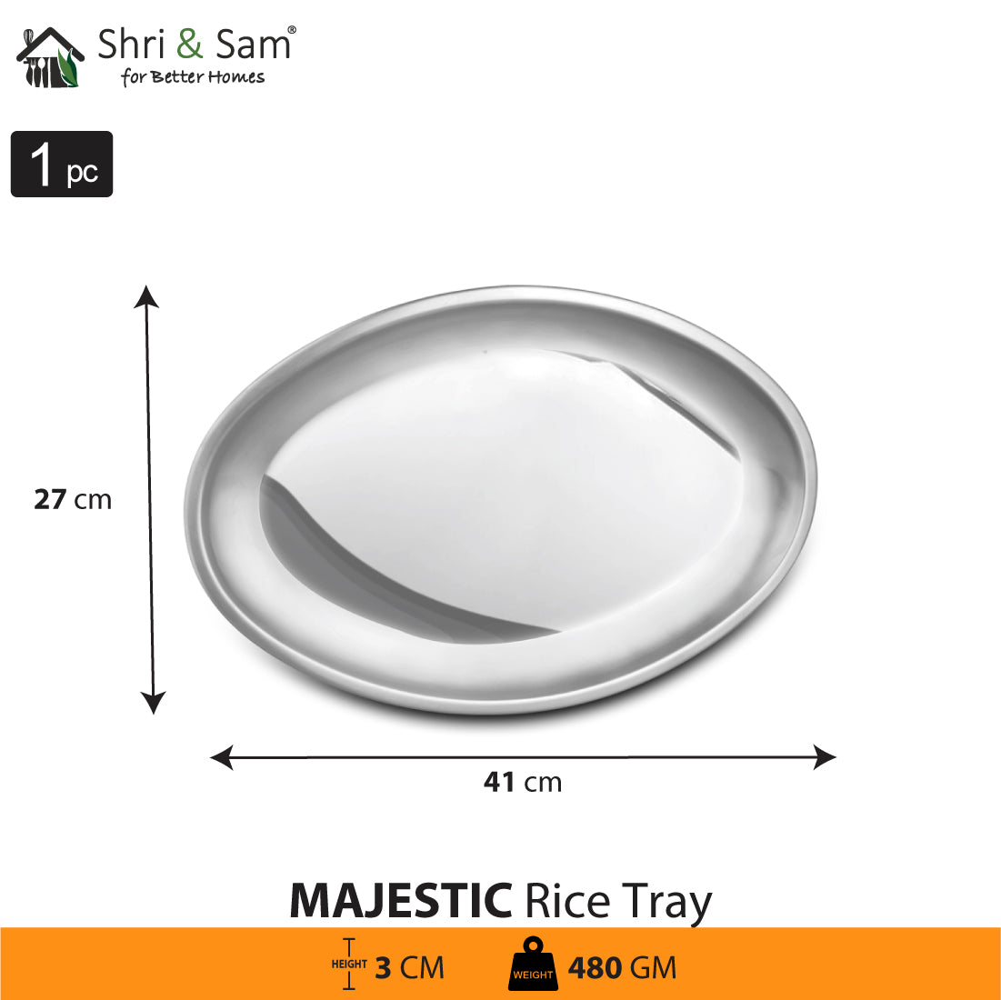 Stainless Steel Rice Tray Majestic