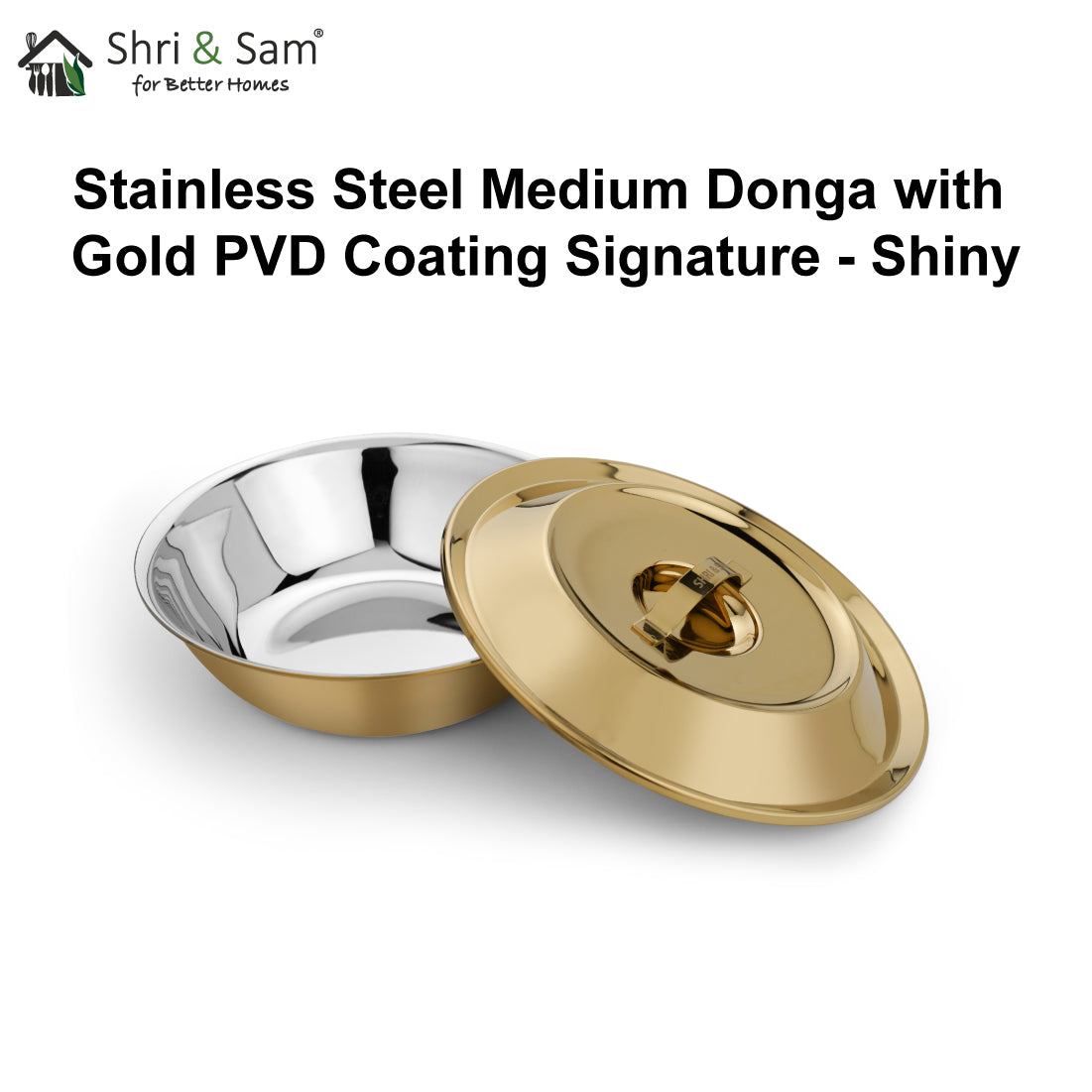Stainless Steel Medium Donga with Gold PVD Coating Signature - Shiny